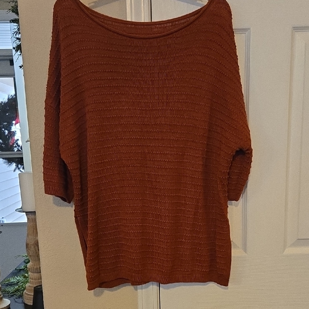 Women's Warm Rust Knit Sweater